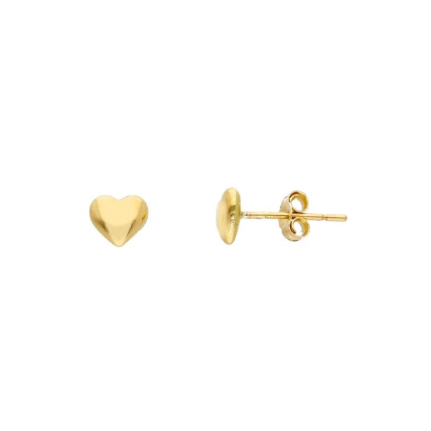Orecchini lobo in oro giallo 750/ooo con cuore