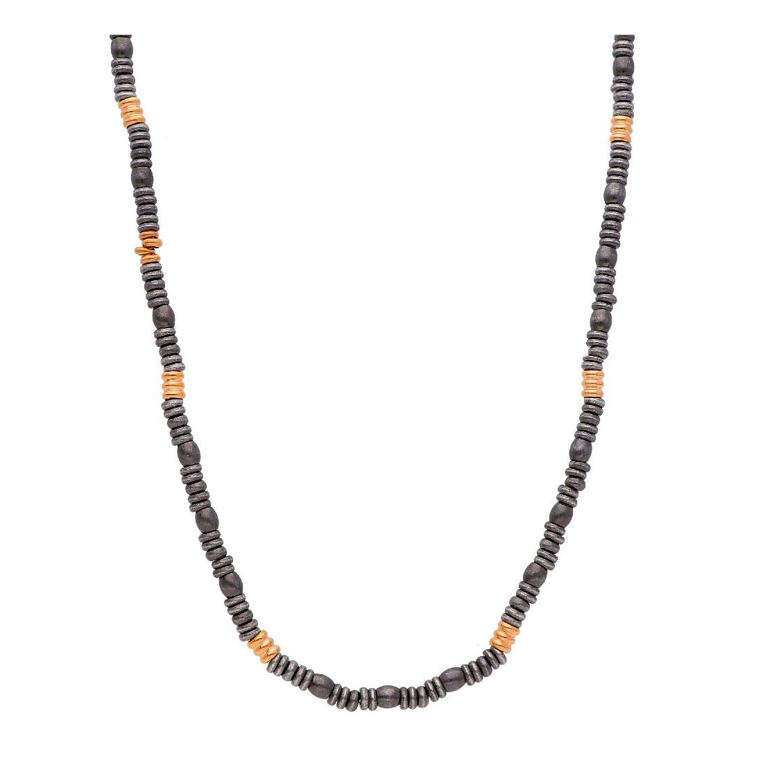 Collana in acciaio bicolore