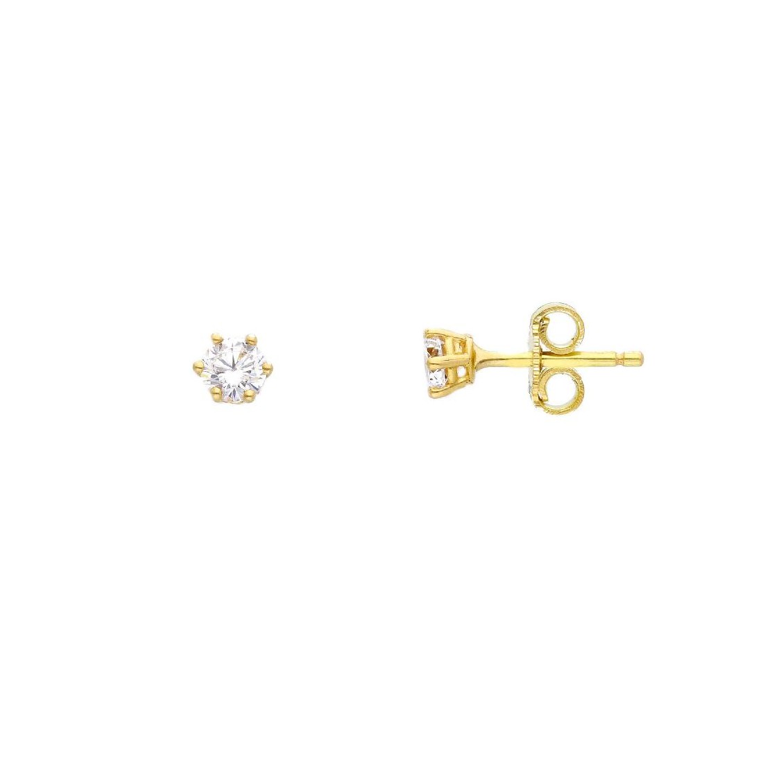 Orecchini punto luce in oro giallo 375/ooo e zirconia cubica