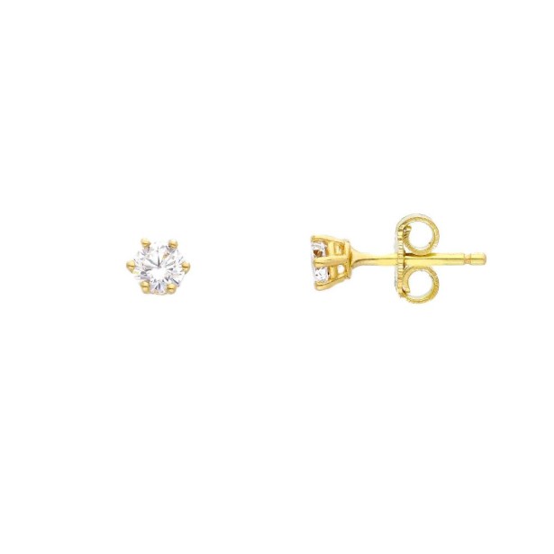 Orecchini punto luce in oro giallo 375/ooo e zirconia cubica