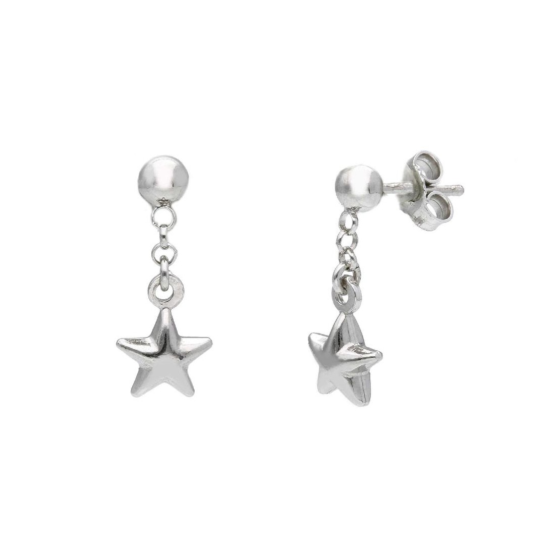 Orecchini pendenti in argento 925/ooo con stella