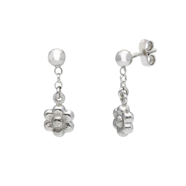 Orecchini pendenti in argento 925/°°° con fiore