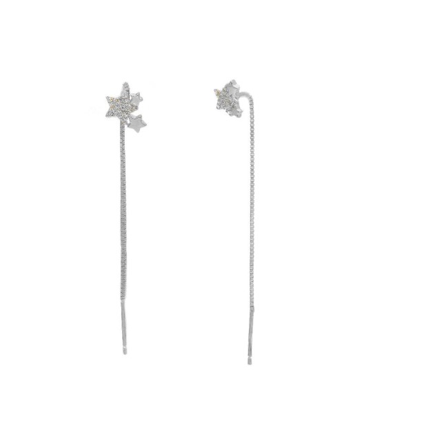 Orecchini pendenti in argento 925/ooo  e zirconia cubica con stella