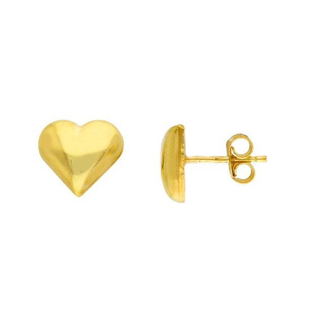 Orecchini lobo in argento dorato 925/°°° con cuore