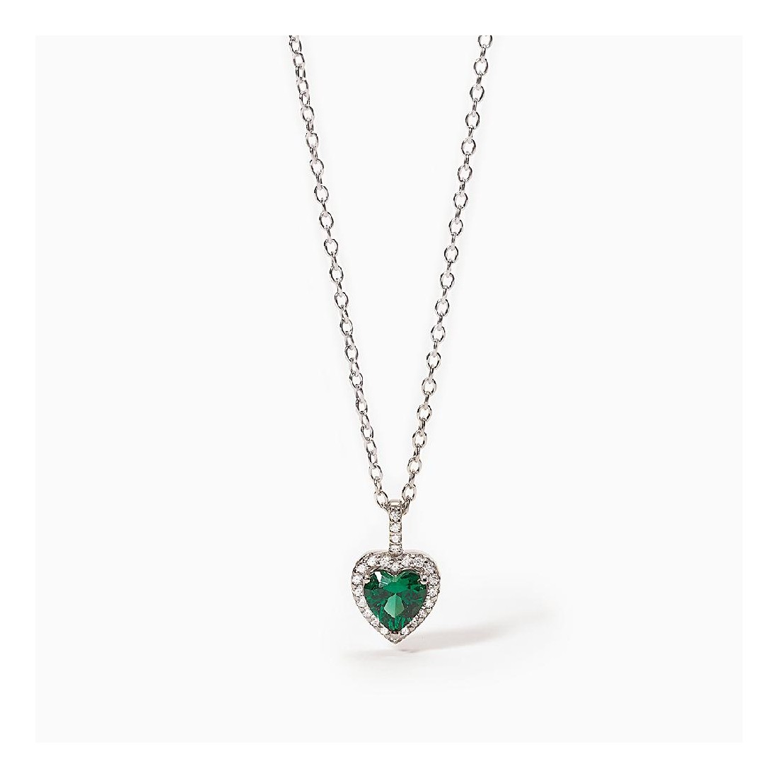MABINA 553600 - Girocollo in argento 925/°°° smeraldo sintetico e zirconi