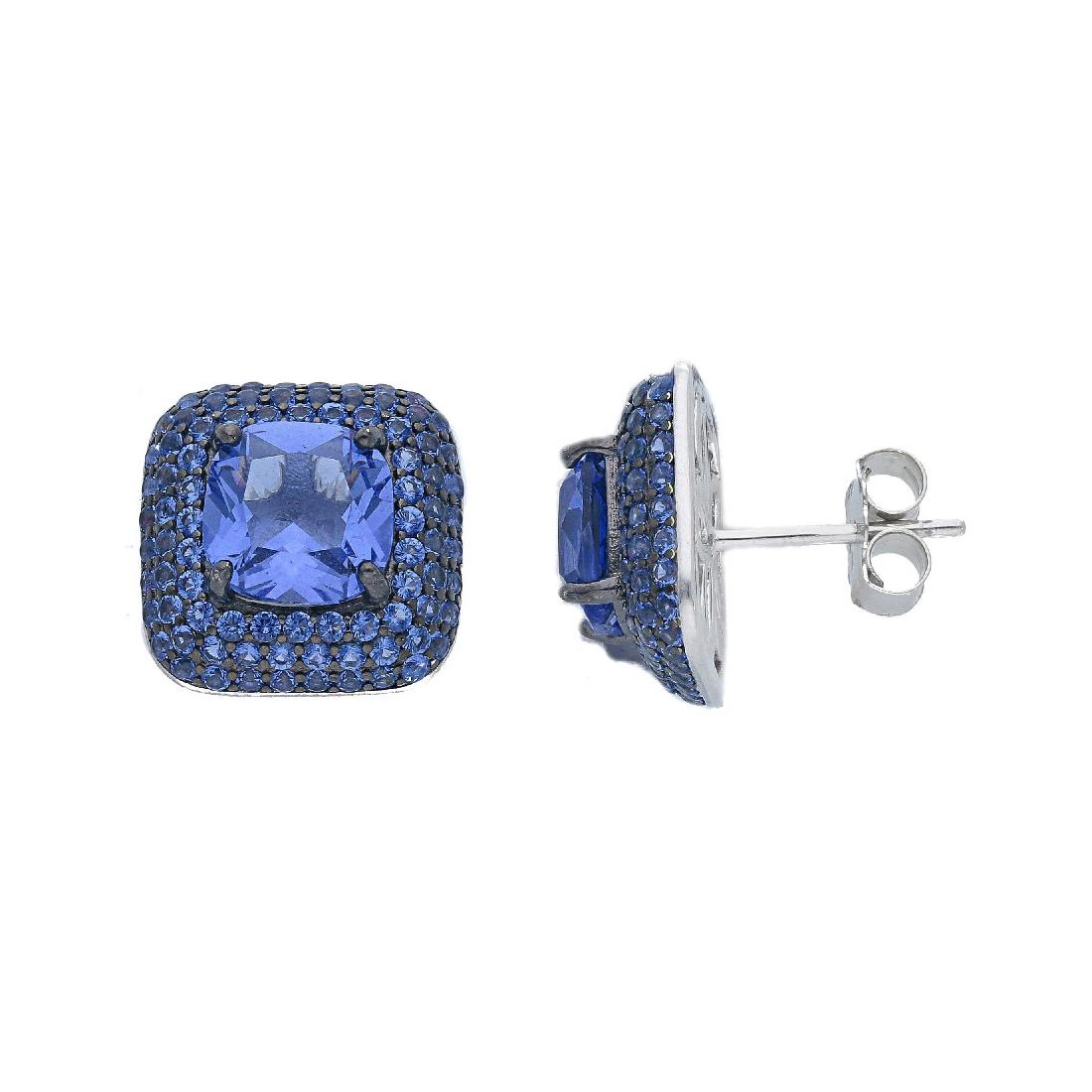 Orecchini lobo in argento 925/°°° e zirconia cubica