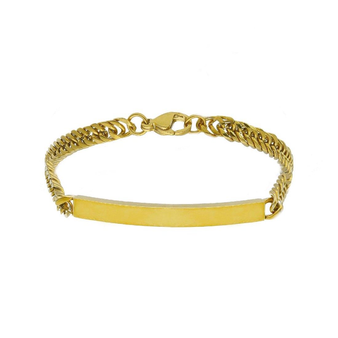 Bracciale in acciaio dorato groumette con piastra