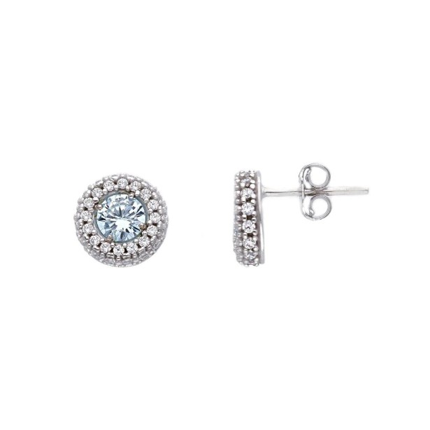 Orecchini in oro bianco 750/°°° e zirconia cubica e topazio