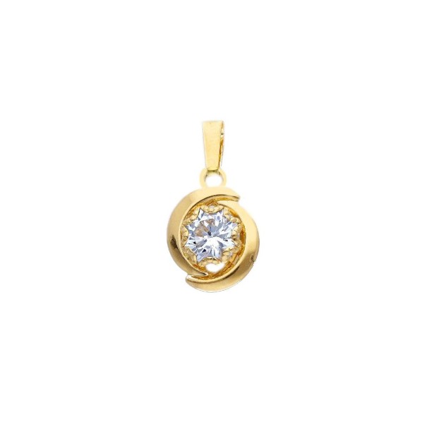 Ciondolo in oro giallo 750/ooo e zirconia cubica