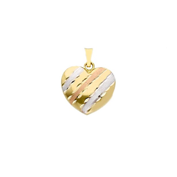 Ciondolo in oro tre colori 750/ooo con cuore