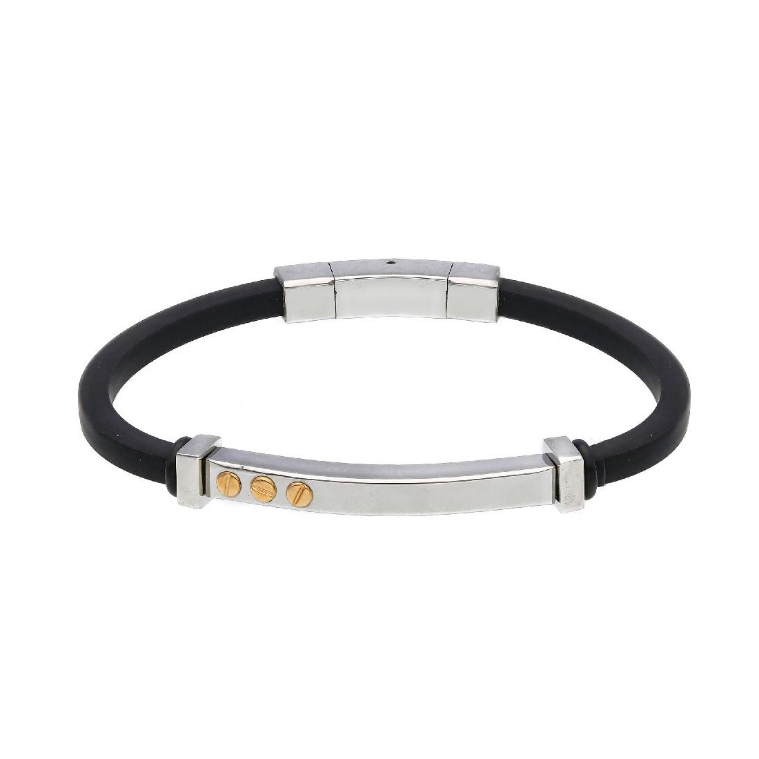 Bracciale in oro giallo 750/ooo e caucci�