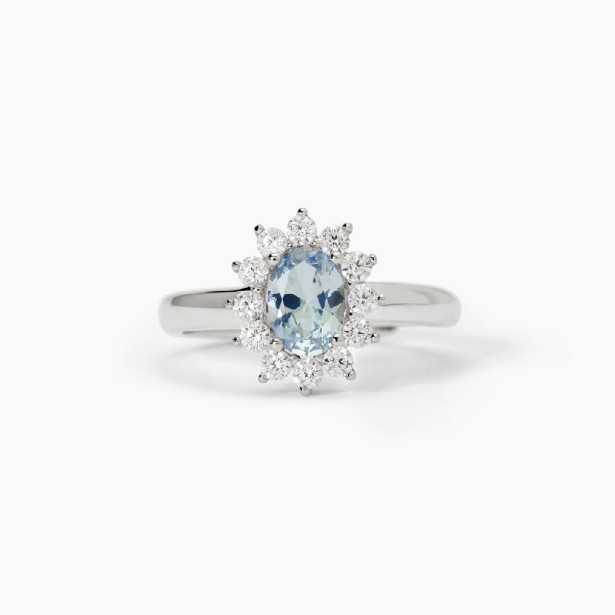 MABINA 523358 - Anello in argento 925/°°° acquamarina sintetica e zirconi
