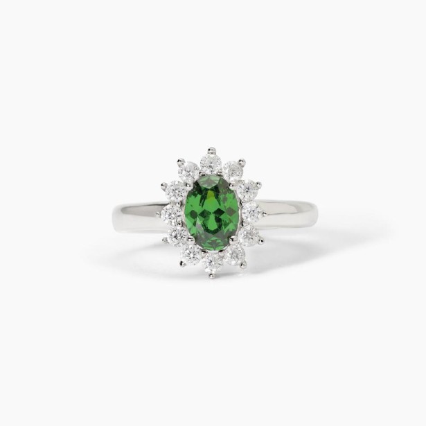 MABINA 523359 - Anello in argento 925/°°° smeraldo sintetico e zirconi