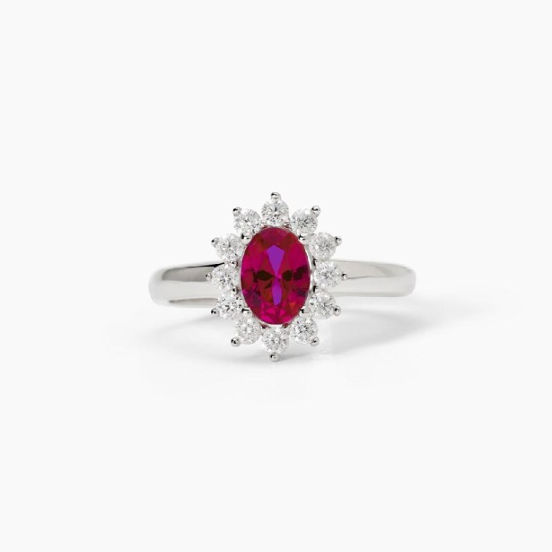 MABINA 523361 - Anello in argento 925/°°° rubino sintetico e zirconi