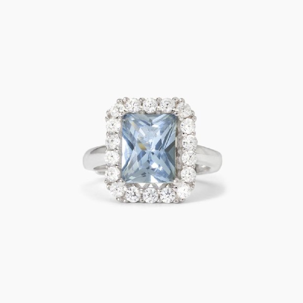 MABINA 523367 - Anello in argento 925/°°° acquamarina sintetica e zirconi