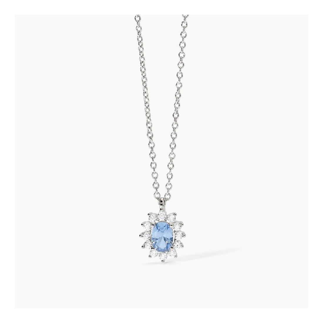 MABINA 553644 - Girocollo in argento 925/°°° acquamarina sintetica e zirconi
