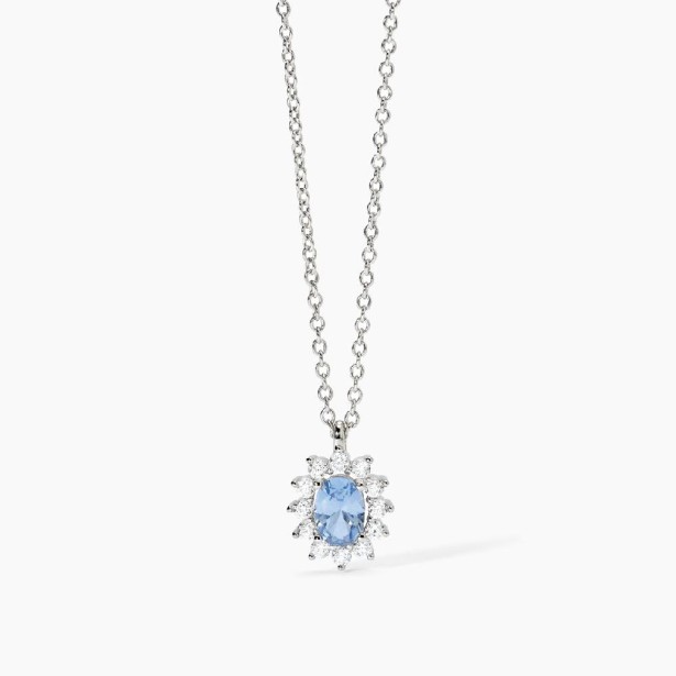 MABINA 553644 - Girocollo in argento 925/°°° acquamarina sintetica e zirconi