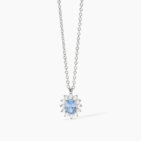 MABINA 553644 - Girocollo in argento 925/°°° acquamarina sintetica e zirconi