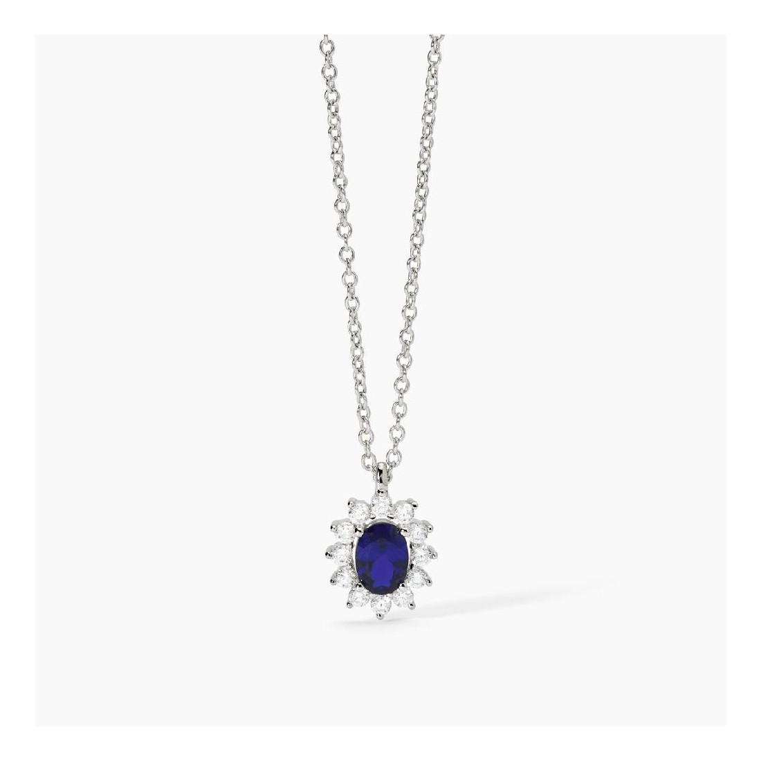 MABINA 553646 - Girocollo in argento 925/°°° zaffiro sintetico  e zirconi