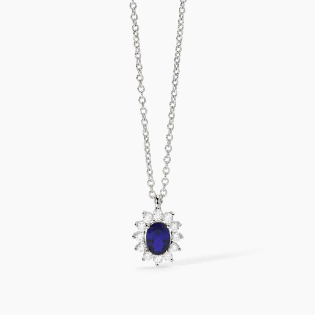 MABINA 553646 - Girocollo in argento 925/°°° zaffiro sintetico  e zirconi