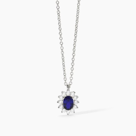 MABINA 553646 - Girocollo in argento 925/°°° zaffiro sintetico  e zirconi
