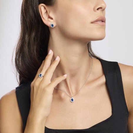 MABINA 553646 - Girocollo in argento 925/°°° zaffiro sintetico  e zirconi