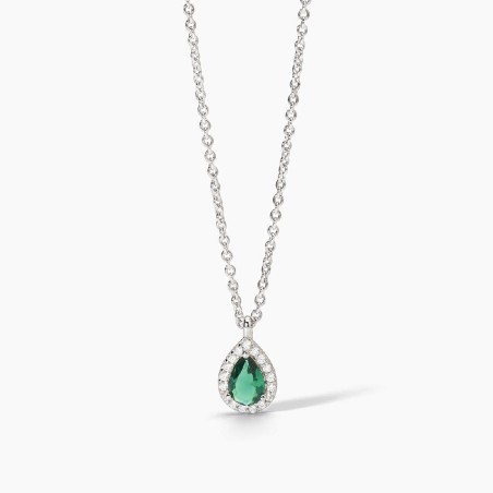 MABINA 553663 - Girocollo in argento 925/°°° smeraldo sintetico  e zirconi
