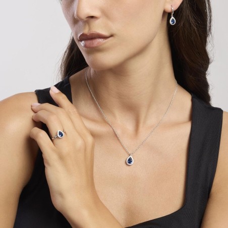MABINA 553665 - Girocollo in argento 925/°°° zaffiro sintetico e zirconi