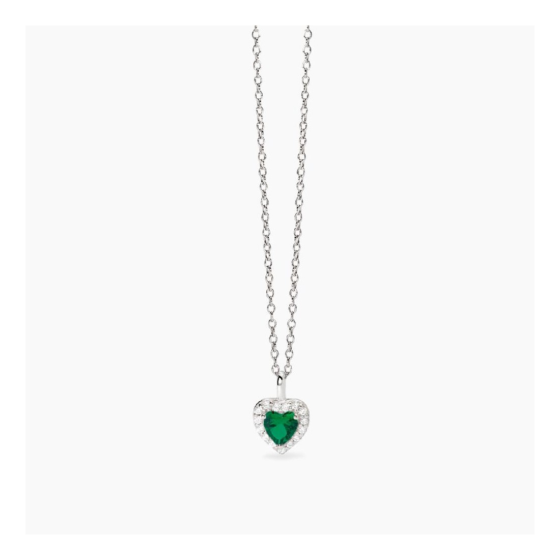 MABINA 553667 - Girocollo in argento 925/°°° smeraldo sintetico e zirconi