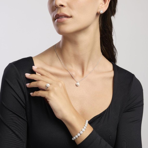 MABINA 553674 - Girocollo in argento 925/°°° perla coltivata e zirconi