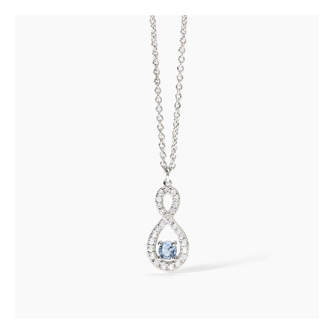 MABINA 553675 - Girocollo in argento 925/°°° acquamarina sintetica e zirconi