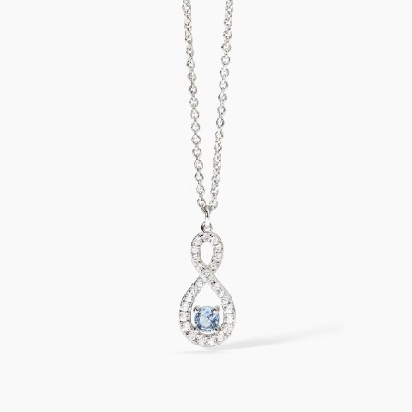 MABINA 553675 - Girocollo in argento 925/°°° acquamarina sintetica e zirconi
