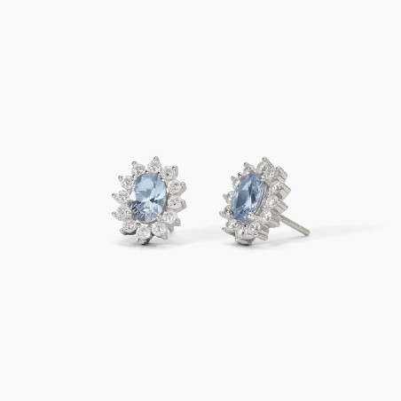 MABINA 563714 - Orecchini in argento 925/°°° acquamarina sintetica e zirconi