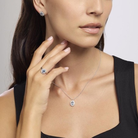 MABINA 563714 - Orecchini in argento 925/°°° acquamarina sintetica e zirconi