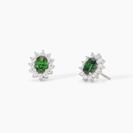MABINA 563715 - Orecchini in argento 925/°°° smeraldo sintetico e zirconi