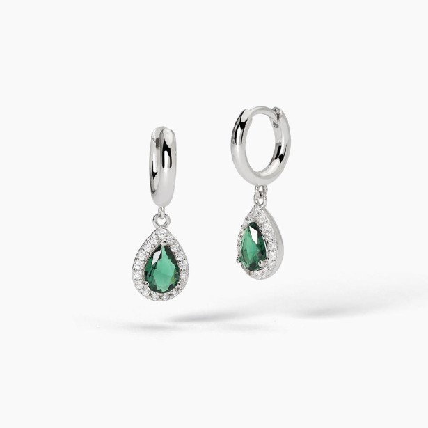 MABINA 563733 - Orecchini in argento 925/°°° smeraldo sintetico e zirconi