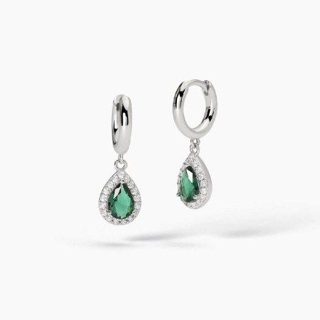 MABINA 563733 - Orecchini in argento 925/°°° smeraldo sintetico e zirconi