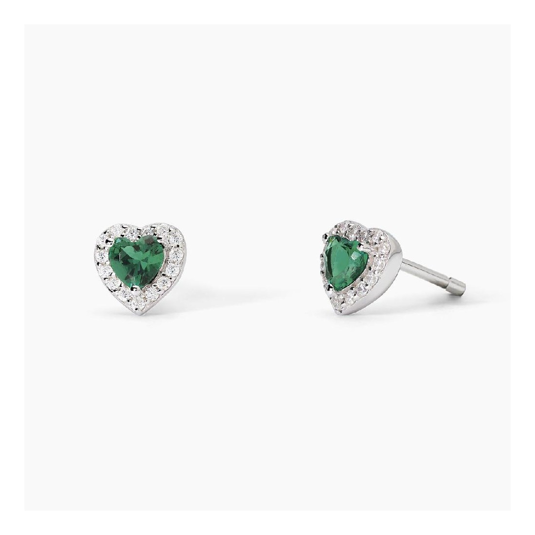 MABINA 563743 - Orecchini in argento 925/°°° smeraldo sintetico e zirconi