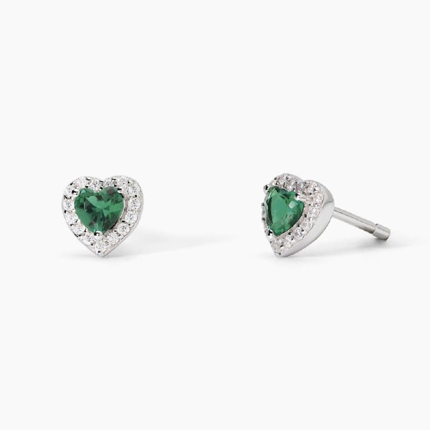 MABINA 563743 - Orecchini in argento 925/°°° smeraldo sintetico e zirconi