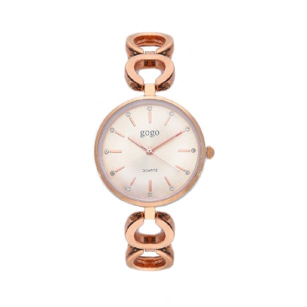 Orologio in metallo rosè e zirconia cubica