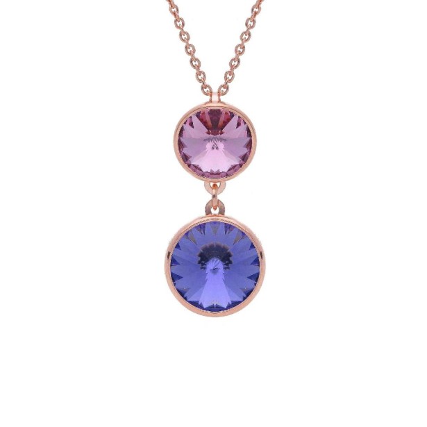 Girocollo in argento ros� 925/ooo e cristallo artificiale multicolor