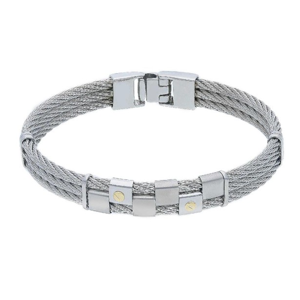 Bracciale in oro giallo 750/ooo e acciaio