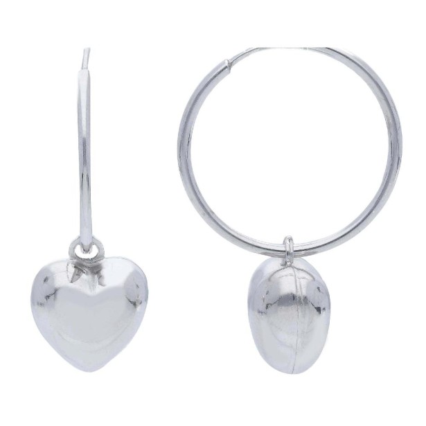 Orecchini cerchio in argento 925/°°° con cuore