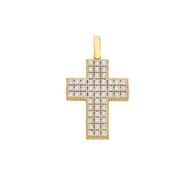 Ciondolo in oro giallo 750/°°° e zirconia cubica