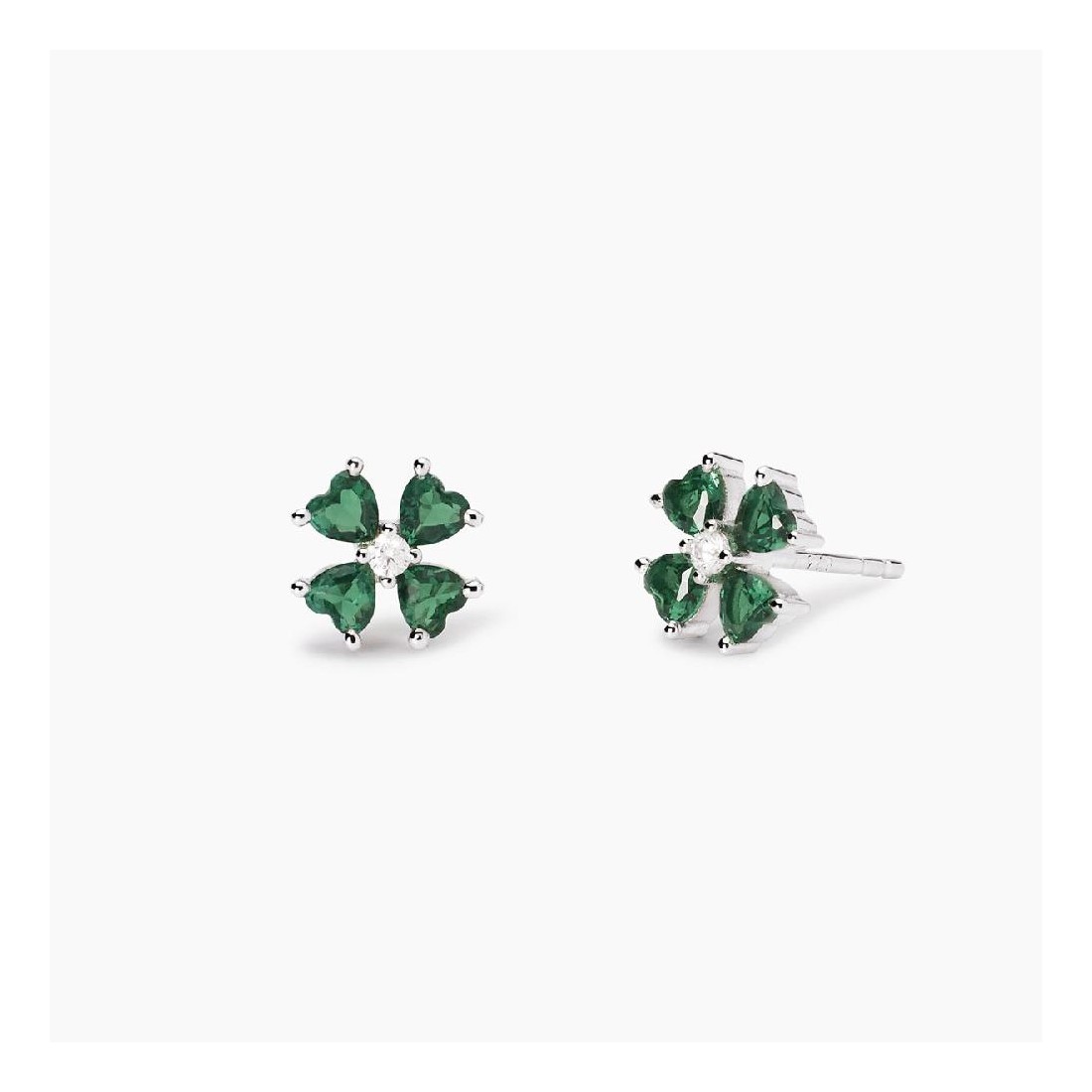 MABINA 563775 - Orecchini in argento 925/°°° smeraldo sint zirconi