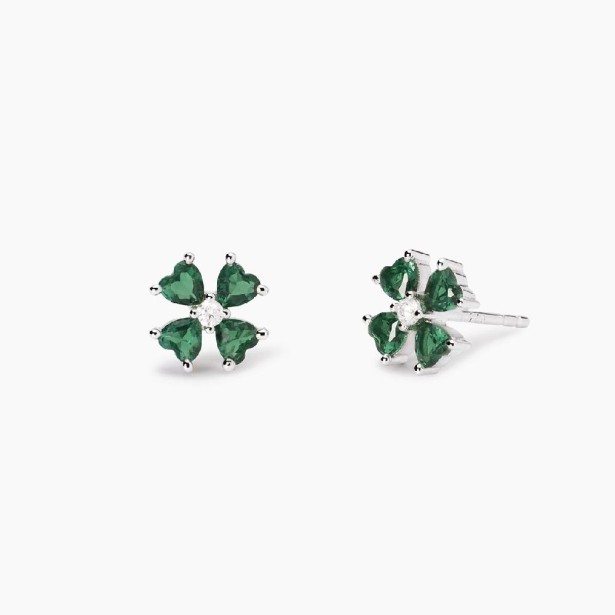 MABINA 563775 - Orecchini in argento 925/°°° smeraldo sint zirconi