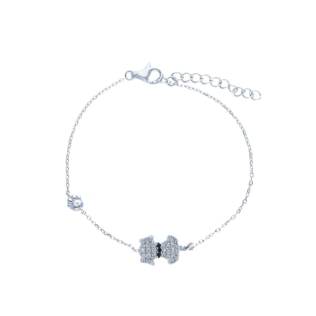 Bracciale in argento 925/ooo e zirconia cubica con cane e zampa