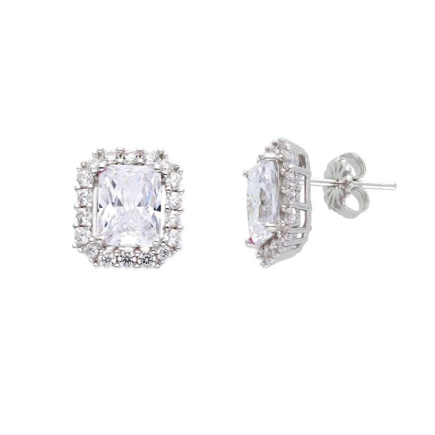 Orecchini lobo in argento 925/ooo zirconia cubica e cristallo artificiale