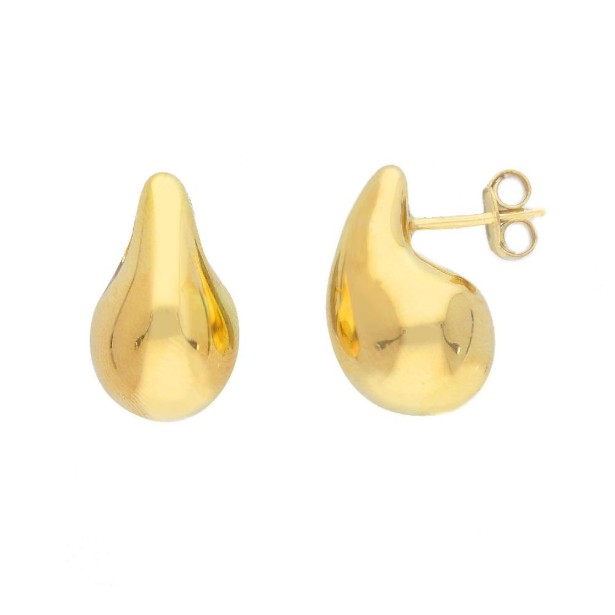 Orecchini lobo in argento dorato 925/ooo con goccia
