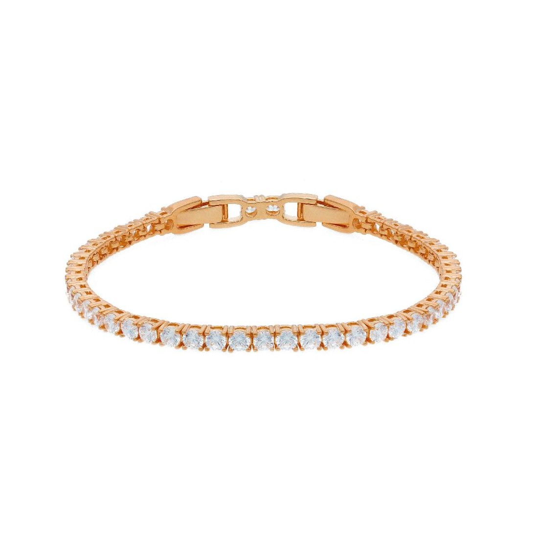Braciale tennis in argento ros� 925/ooo e zirconia cubica